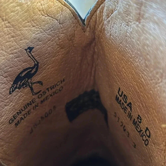 J.B.Dillon men’s ostrich cowboy boot size 8 - Picture 10 of 11